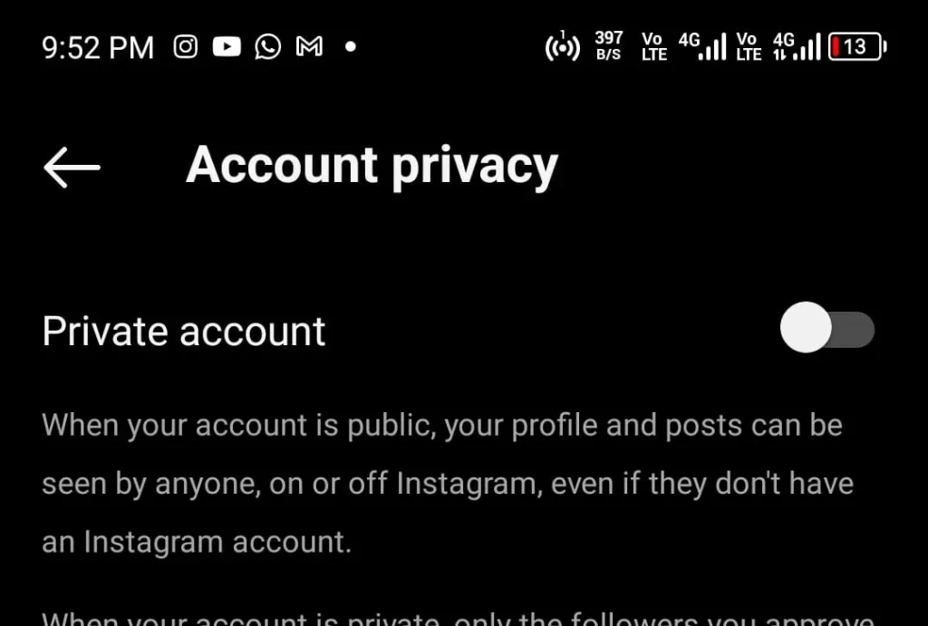 Private Account