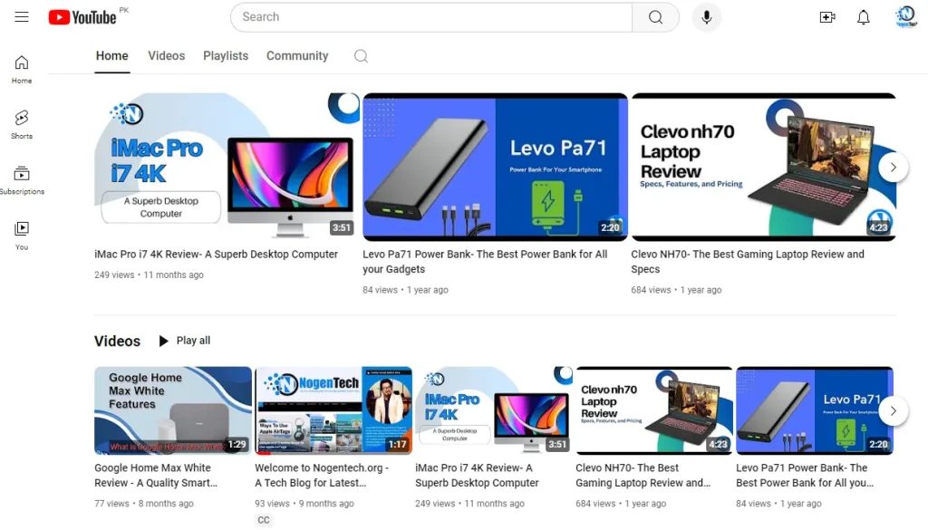 Open YouTube Dashboard on PC 1