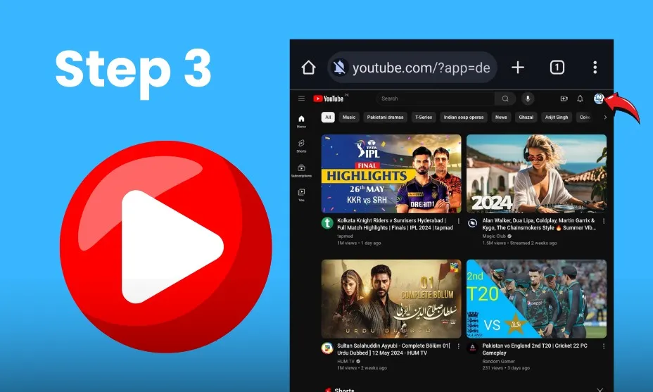 Open the YouTube Dashboard on Android 3