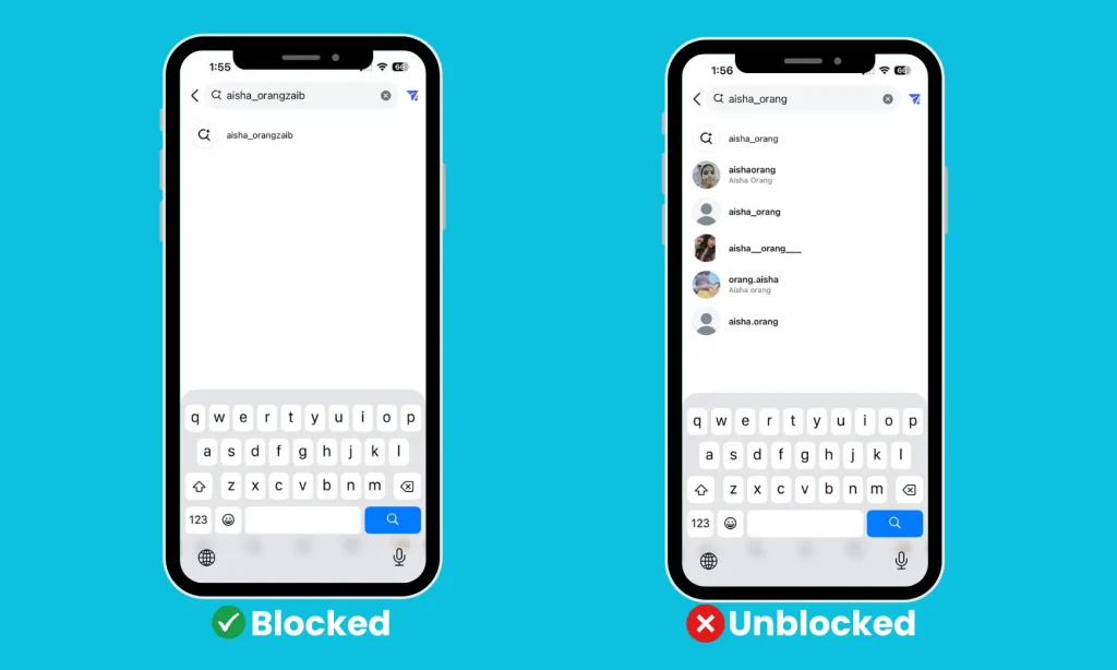 Image of showcasing if blocked or unblocked, then what will you see | Designed by Nogentech