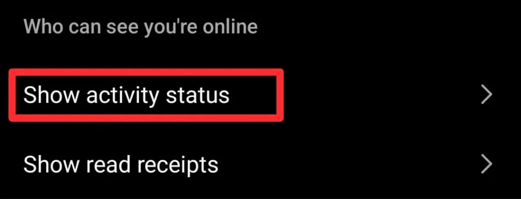 Show activity status