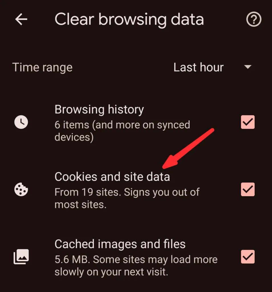 check the caches and click the Clear Data button
