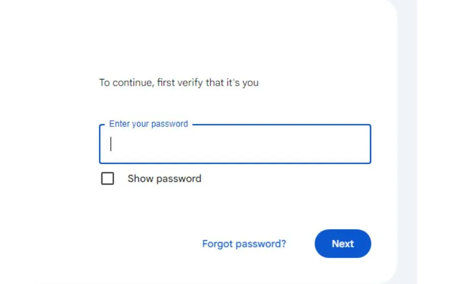 A new Tab will open and enter the Password for the Security