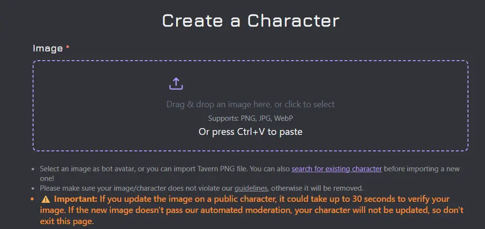 Choose an image for Janitor AI