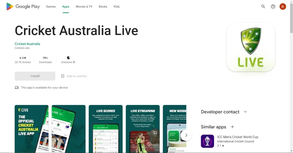 Cricket Australia Live
