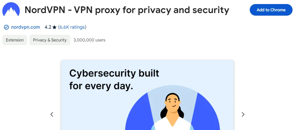 NordVPN Threat Protection Chrome Extention Screenshot