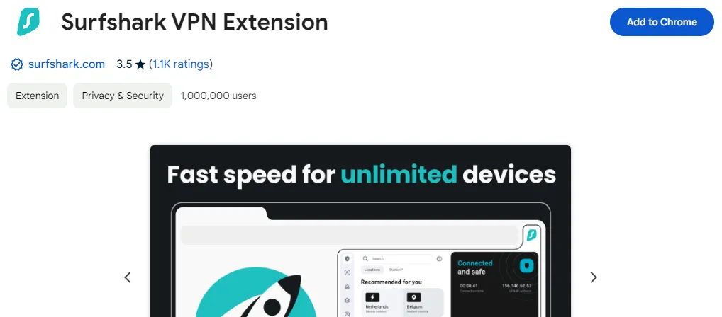 Surfshark CleanWeb Chrome Extention Screenshot