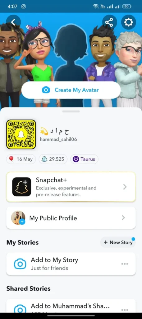 Click On Bitmoji to open the Profile