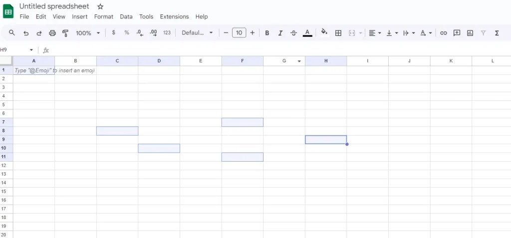 Select multiple cells 