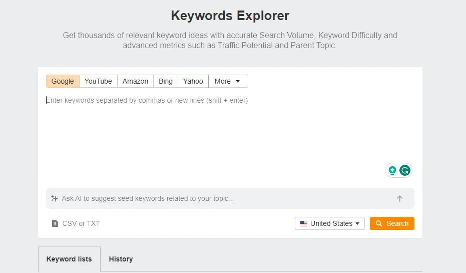 Ahrefs Keywords Explorer