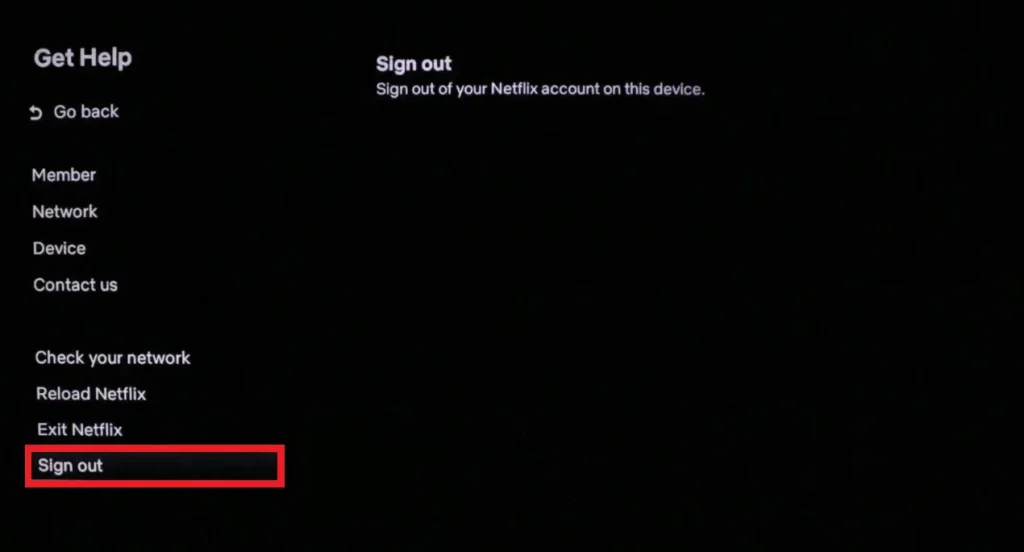 select Log Out