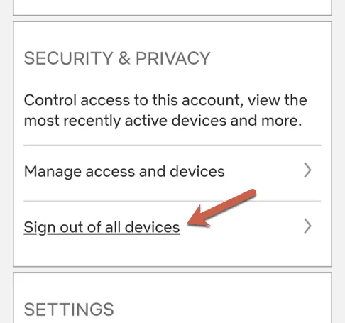 Click on Sign out of all devices