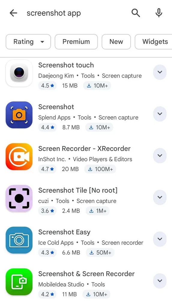 Screenshot app on playstore by NogenTech