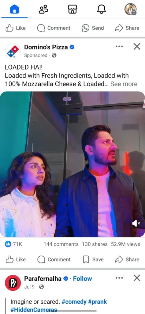 Facebook Video Ad in feed