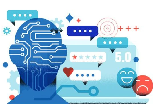 Illustration of AI analyzing customer reviews for fake entries