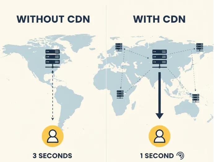 Content delivery with and without CDN