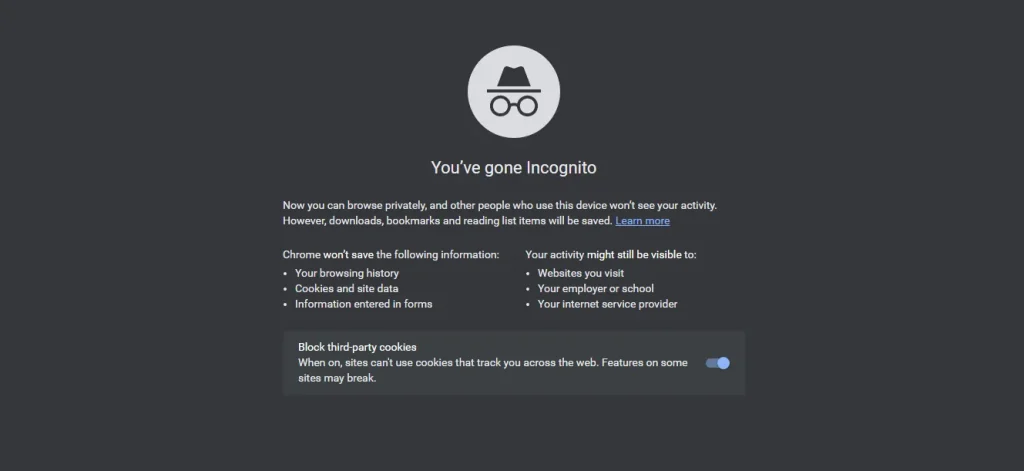 Incognito Browsing