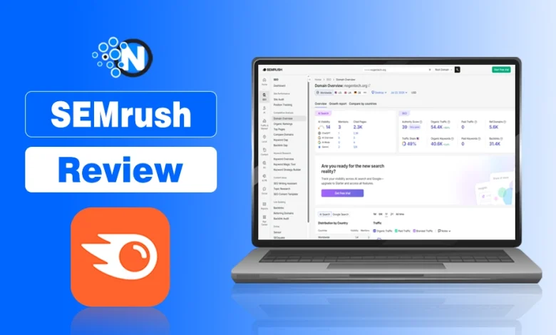 Semrush Review SEO tool banner for NogenTech.