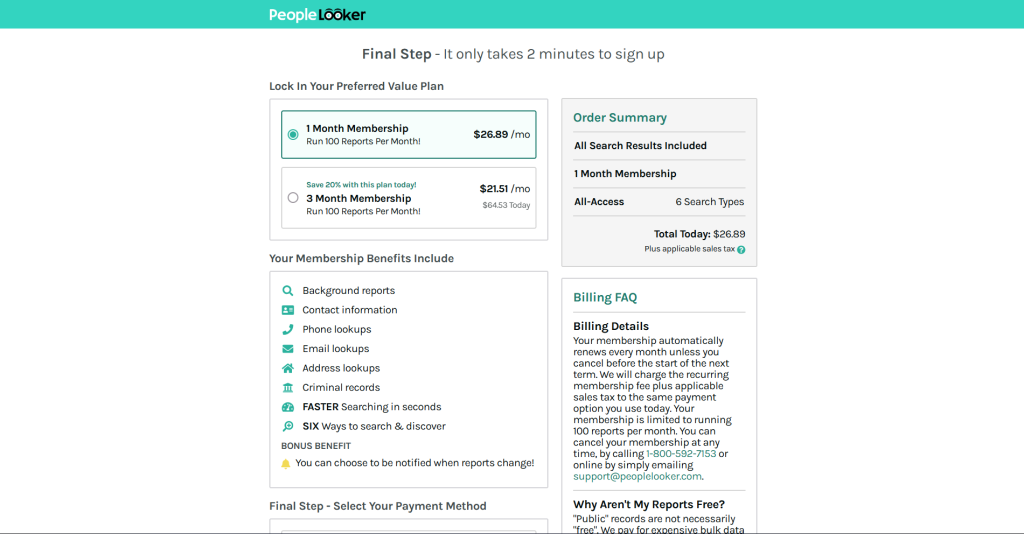 Step 4 of people search on PeopleLooker platform
