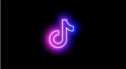 Neon Tiktok logo screenshot with blue light screenshot by nogentech.org