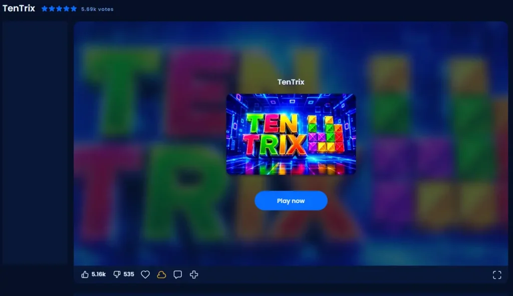 Screenshot of Tentrix on Gamepix