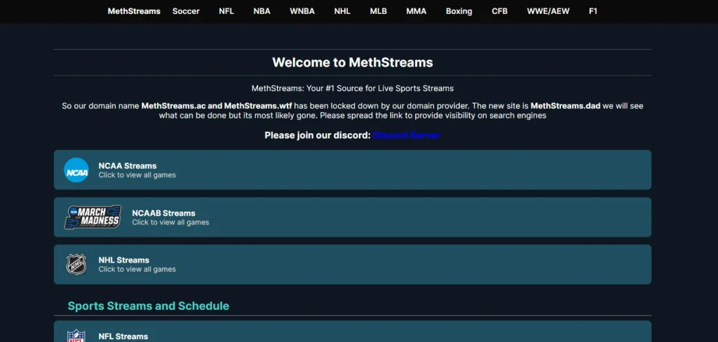 MethStreams HomePage