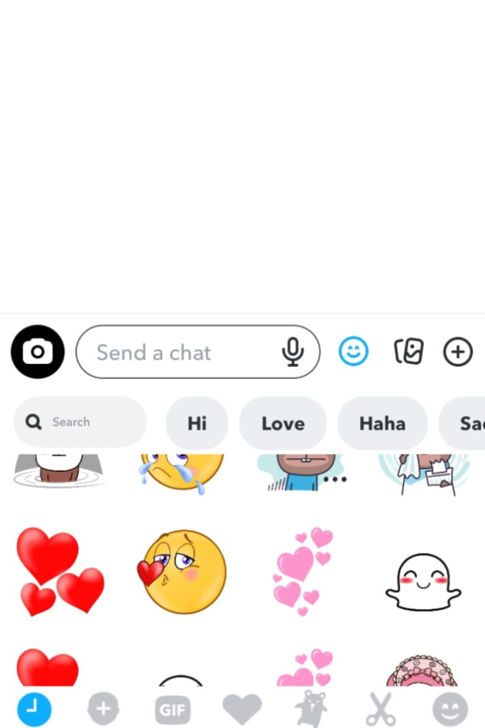 Screenshot showig different stickers