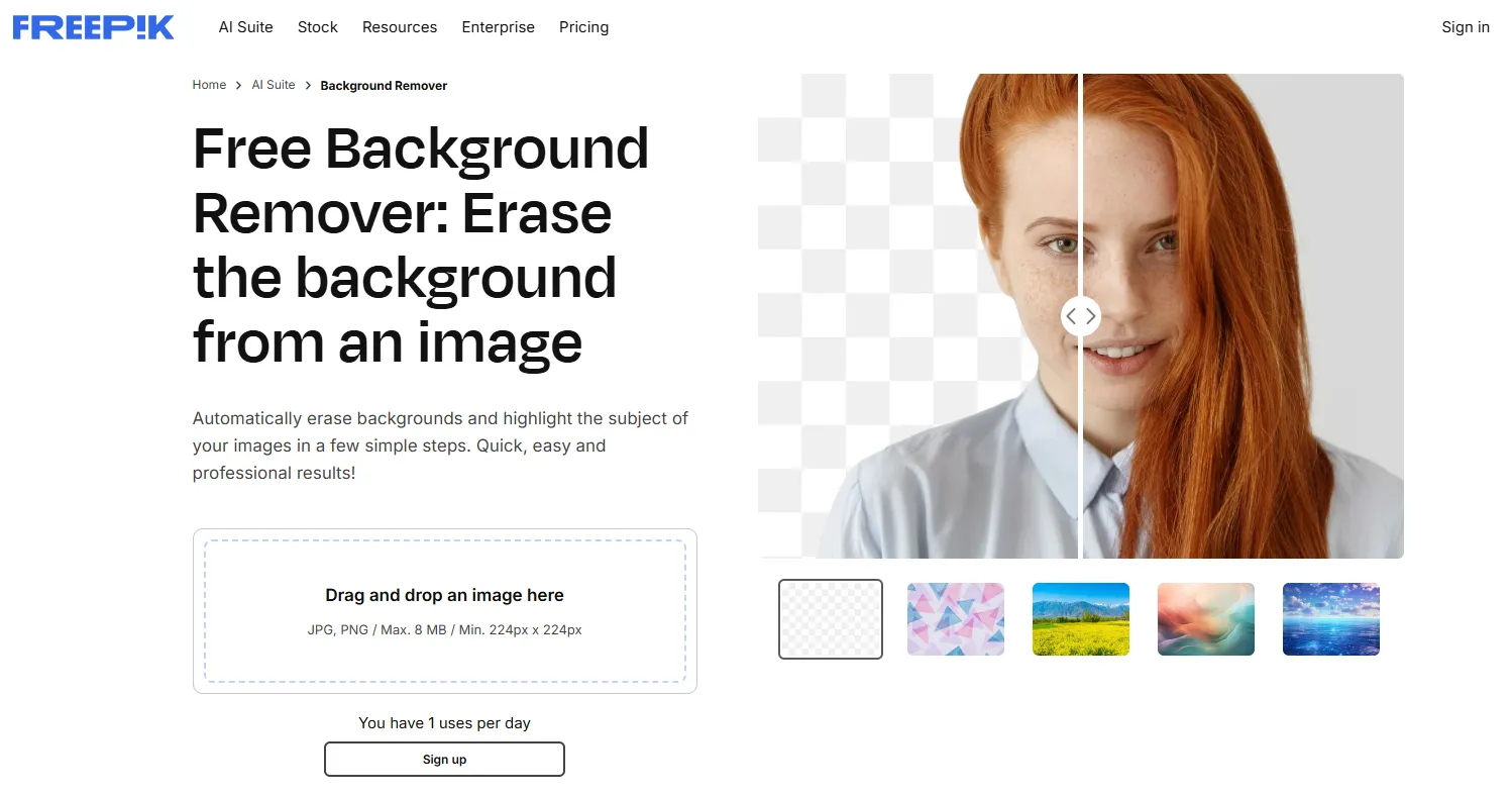 Freepik AI Background Remover
