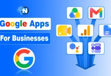 Google apps for businesses including Gmail, Drive, Analytics, Docs and Meet