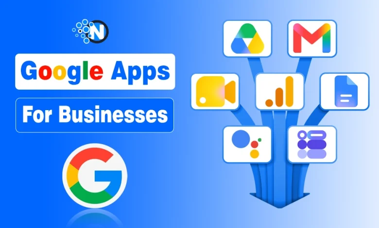 Google apps for businesses including Gmail, Drive, Analytics, Docs and Meet