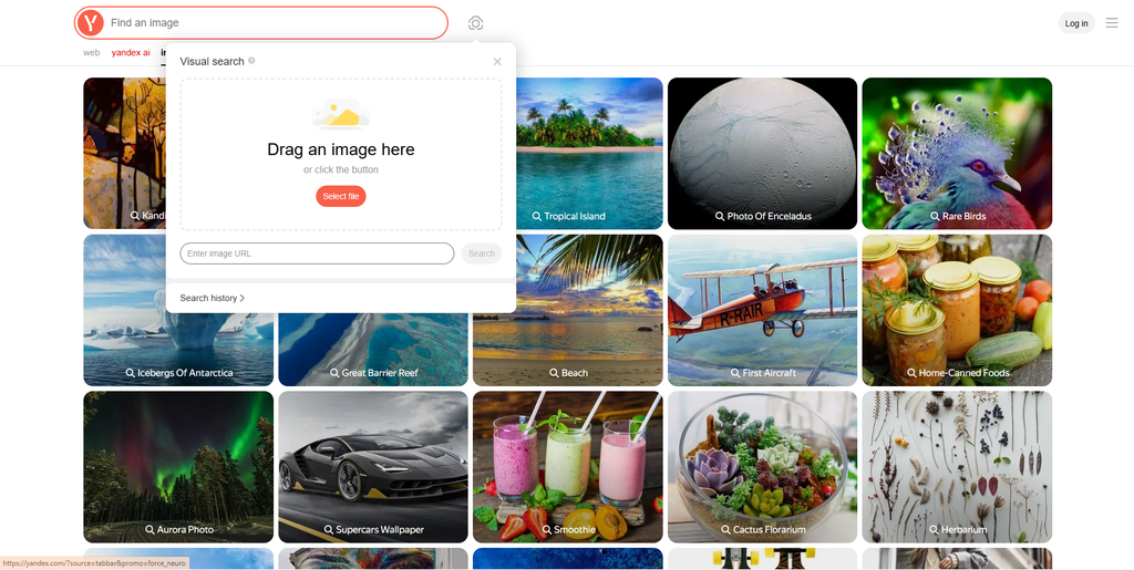 Screenshot of Yandex Images by NogenTech