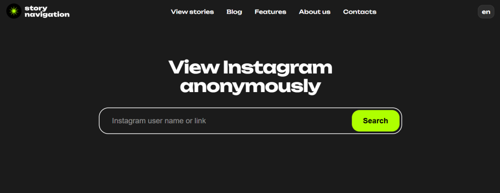 Screenshot of home page of Instanavigation by NogenTech.Org