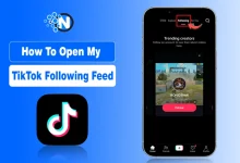 TikTok app on phone with Following tab highlighted.