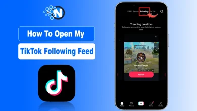 TikTok app on phone with Following tab highlighted.