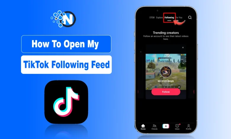 TikTok app on phone with Following tab highlighted.