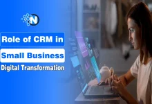Role of CRM trends in business growth graphic banner for NogenTech.