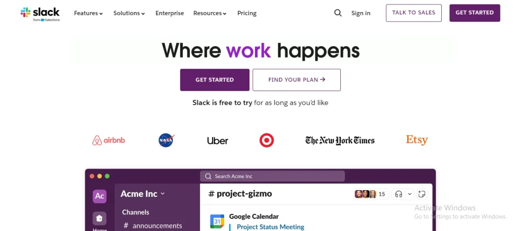 Slack – Best for professional teams