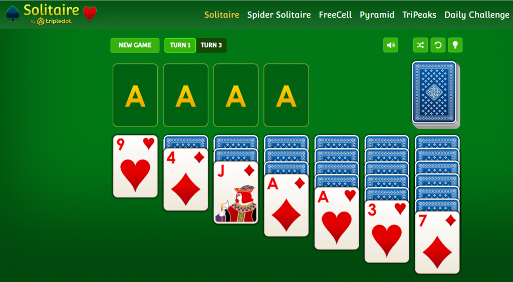Solitaire.com Website screenshot