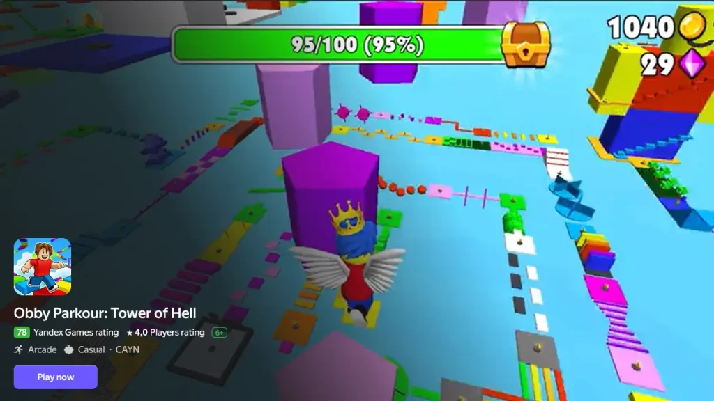 obby parkour on yandex games