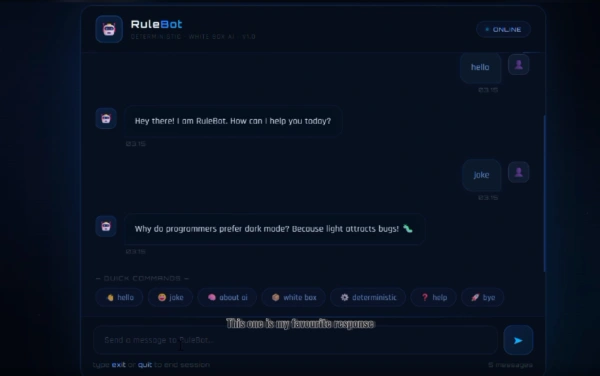 screenshot of rulebot