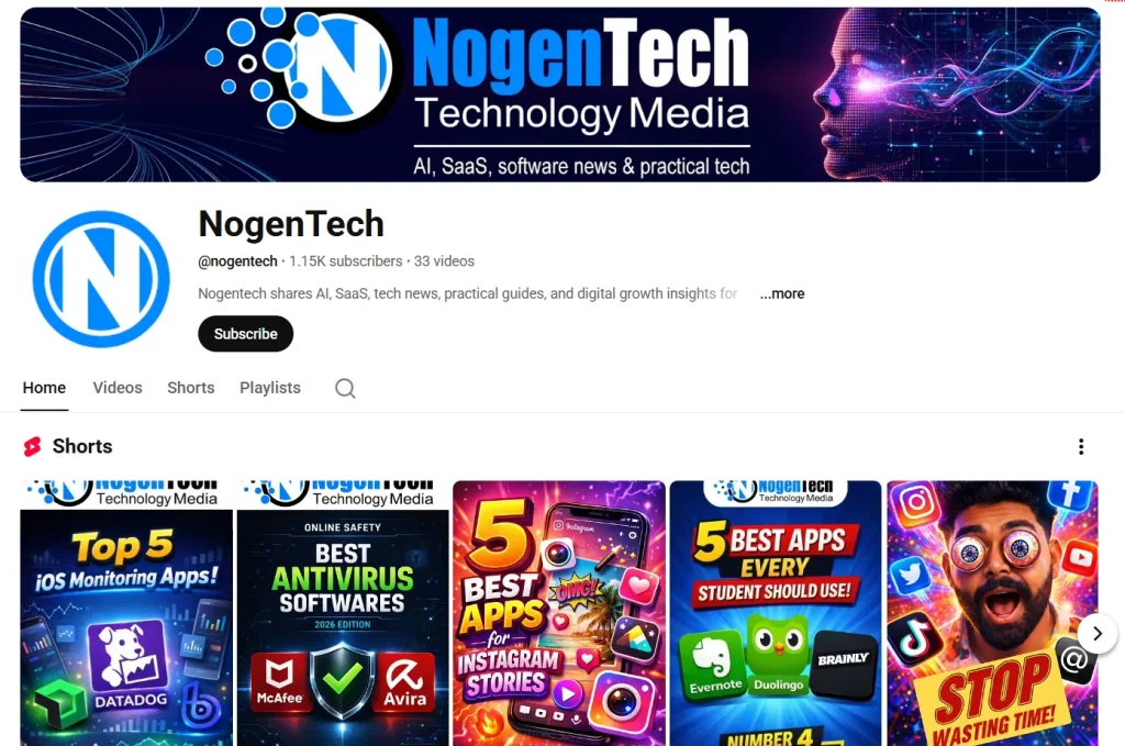 YouTube Channel of NogenTech