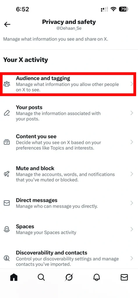 Select Audience and tagging