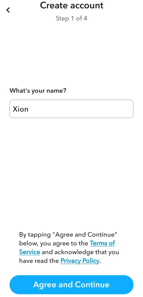 Create an account on Snapchat