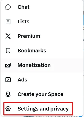 X Settings & privacy on Web