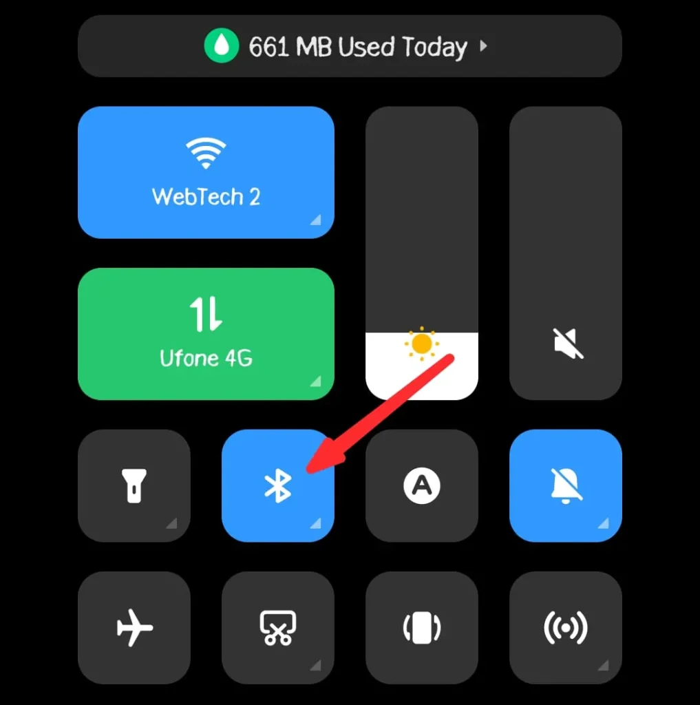 clicking the Bluetooth button