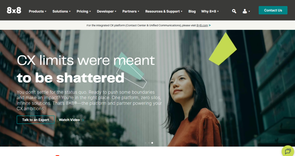 Home Page Screenshot of 8x8