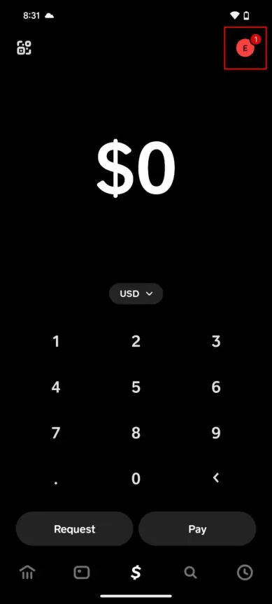 Tap the profile icon in the top-right corner