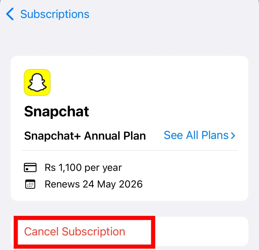Choose Cancel Subscription and confirm the pop up.