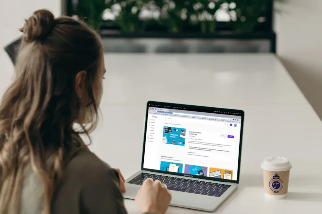 designer working on canva