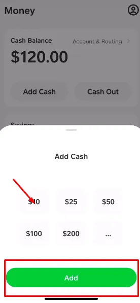 Enter the amount